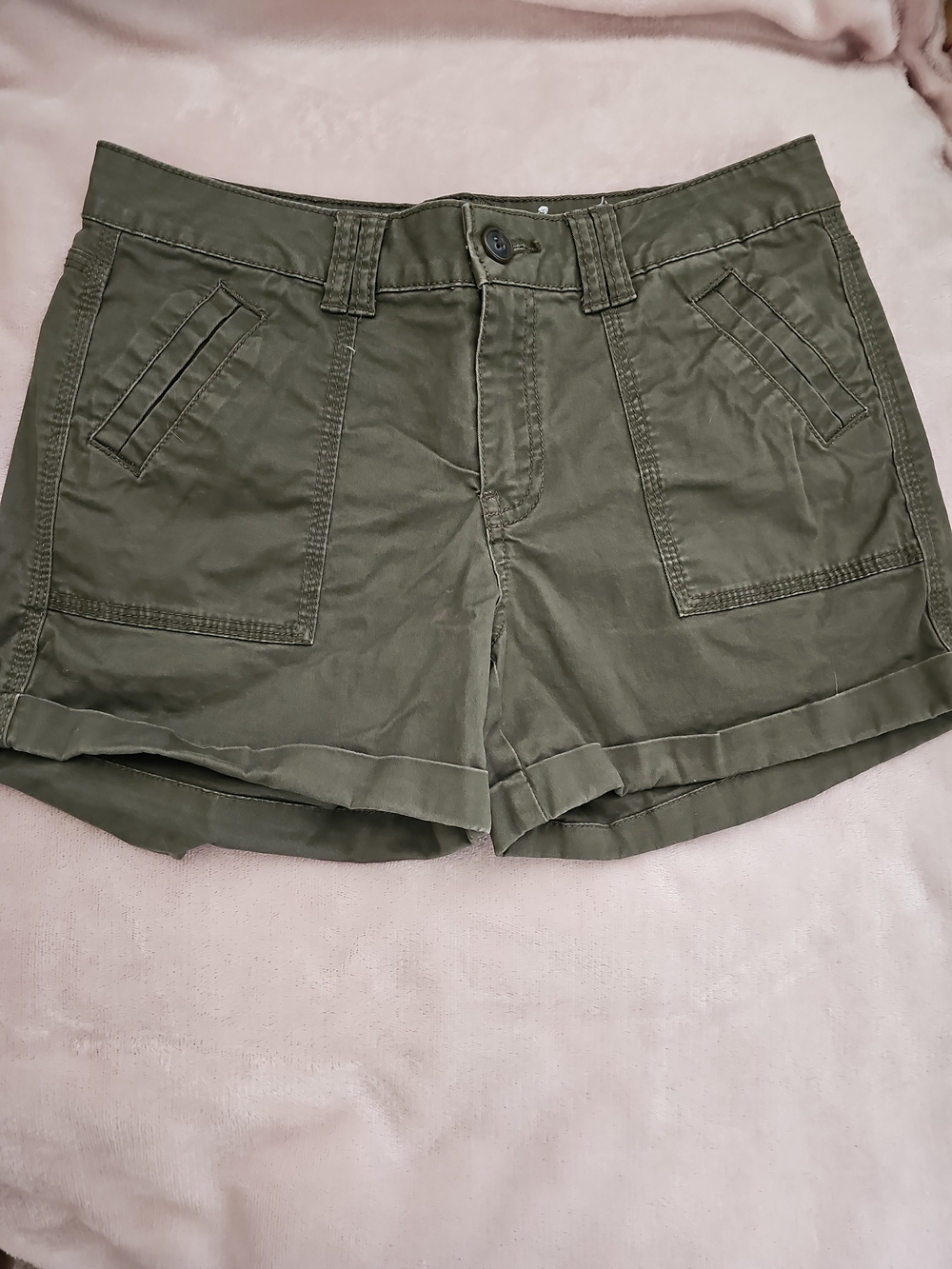 Casual Olive Green Cargo Shorts for Women